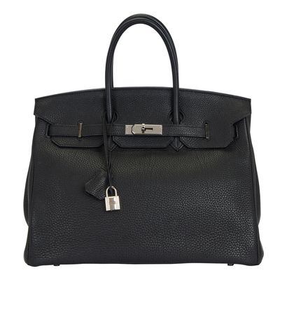 Birkin 35 In Black Clemence, front view